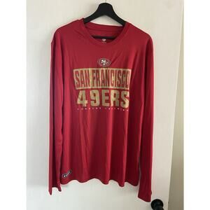 Men’s San Francisco 49ers Long Sleeve Dri Fit Shirt Red Size Medium NFL NWT